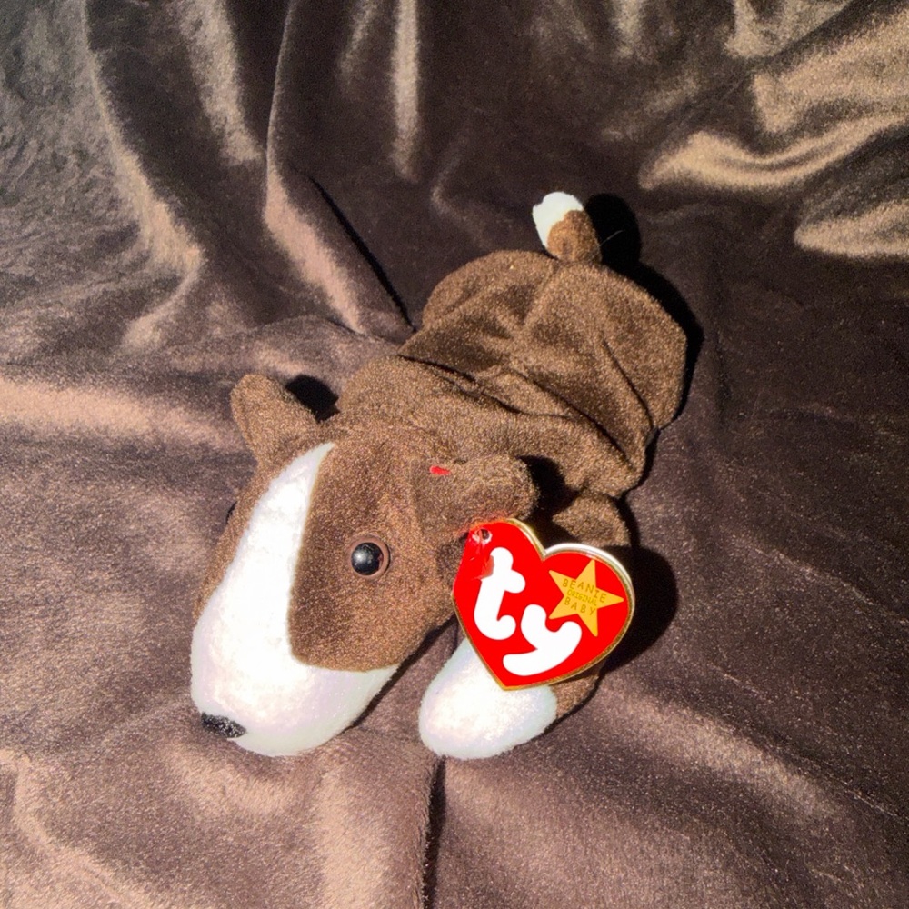 Ty Beanie Baby Bruno - Brown and White Plush